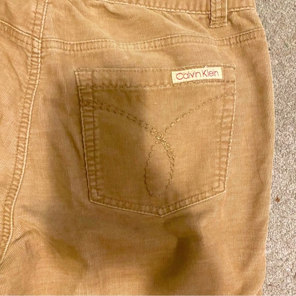 Women's Calvin Klein Tan Corduroy Pants Y2K Low Rise Pants Grunge Size 8 Jeans - Picture 5 of 8
